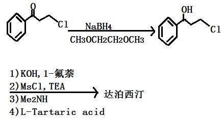 以3-氯苯丙酮為原料合成達(dá)泊西汀的路線